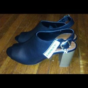 Black Peep Toe Heels